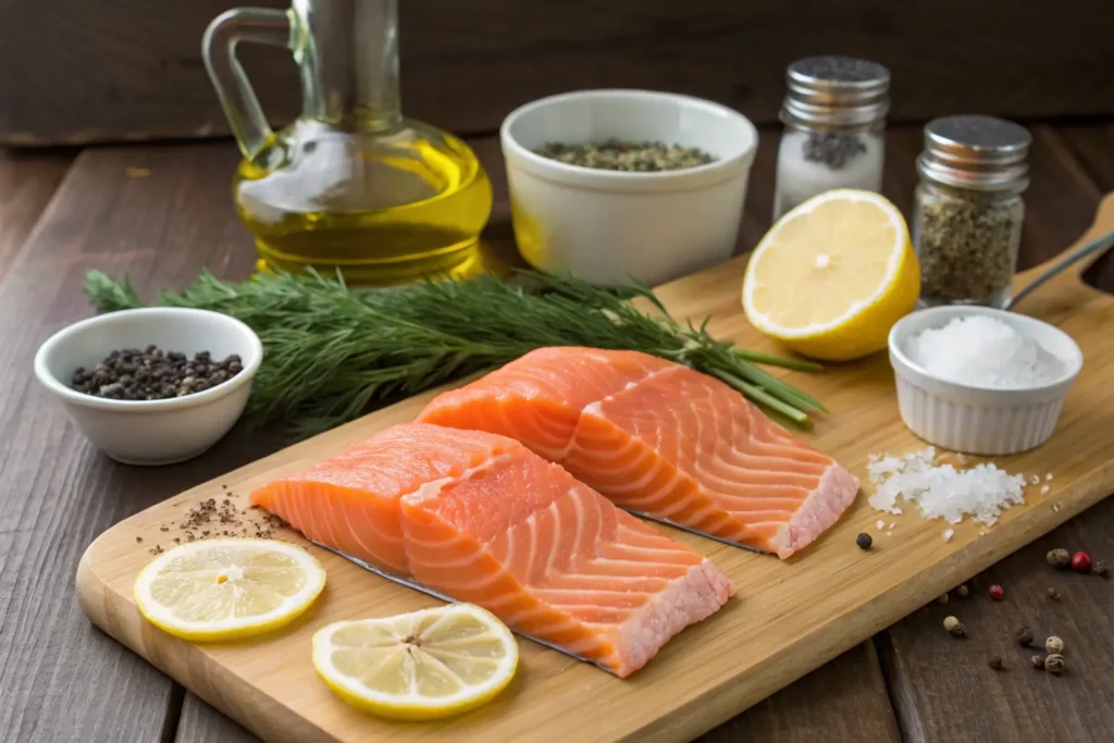 ingredient-for-grilled-salmon-steaks-made-easy-a--1024x683 Perfect Grilled Salmon Steaks Made Easy: A Quick, Healthy & Flavorful 15-Minute Meal