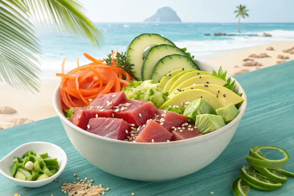 ingredient-for-the-perfect-poke-bowl-a-tasty-and--1024x683 The Perfect Poke Bowl: A Tasty and Refreshing Hawaiian-Inspired Dish