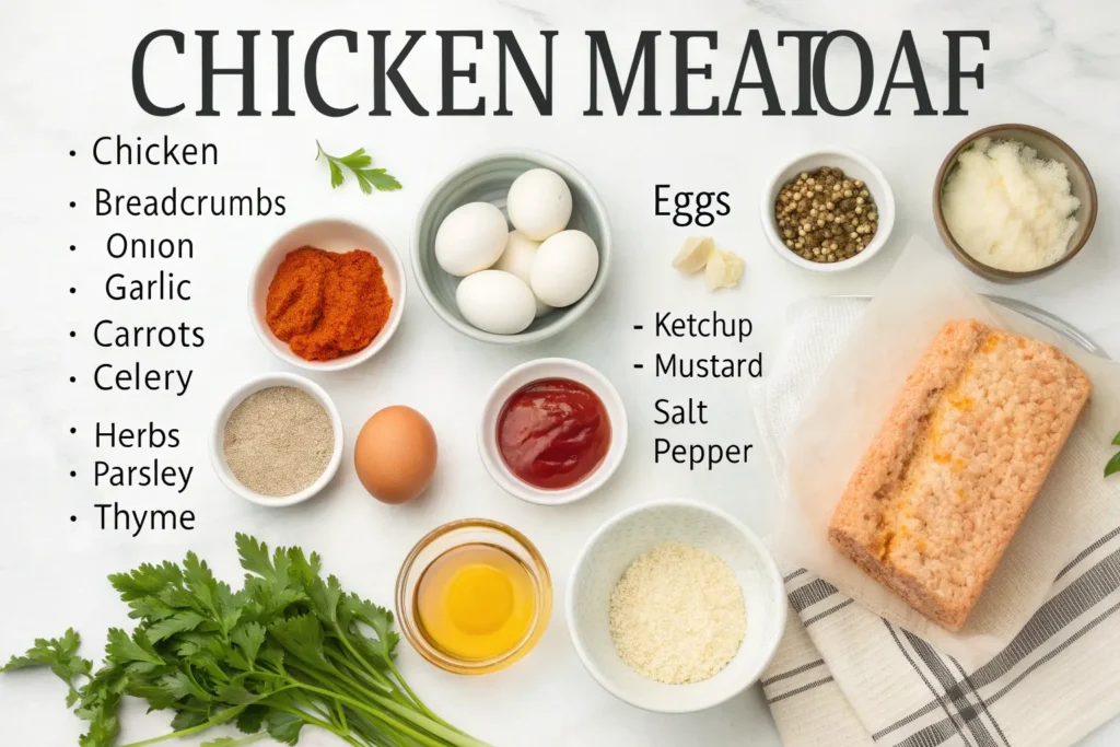 ingredientfor-chicken-meatloaf--1024x683 The Best Healthy Chicken Meatloaf: Packed with Flavor, Moist and Nutritious!